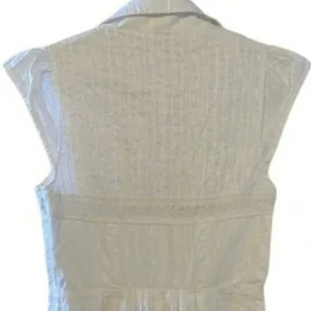 Anthropologie Maeve White Beda Shirt Dress.  SZ 2 - Picture 6 of 6